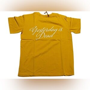 Yesterday Is Dead YID Logo Embroidery sketch T-shirt‎ Yellow mustard size small